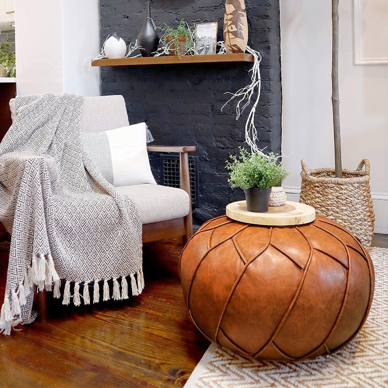 Repose-pieds Pouf, Brun
