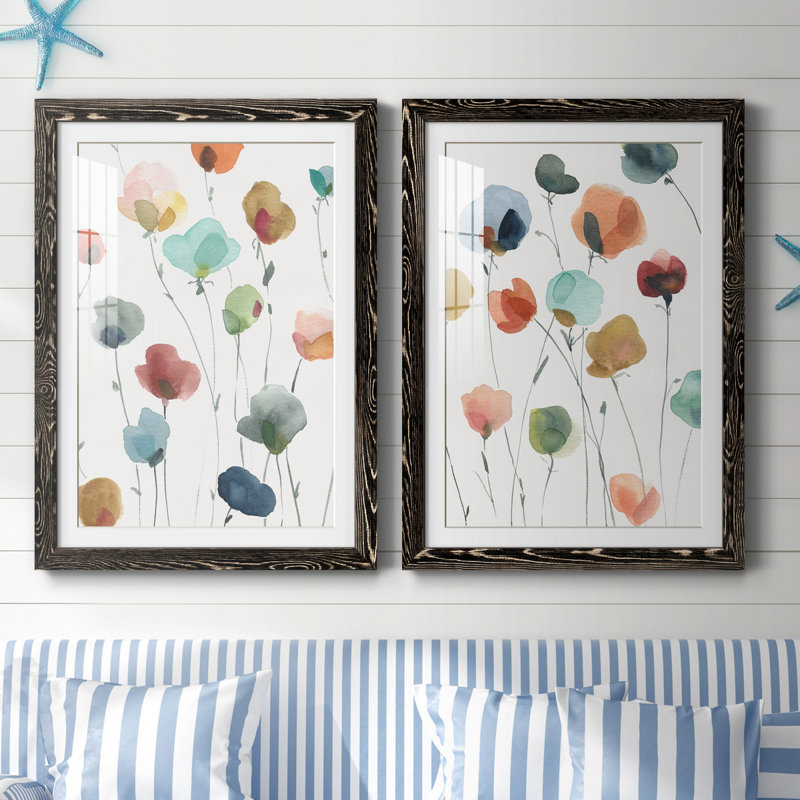 «Lollipop Garden I», ensemble de 2 impressions, H 44 po x l 31 po x P 1 po, Impression encadrée avec passe-partout, Noir