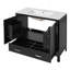 Meuble-lavabo noir 72 po avec lavabo en céramique, portes à fermeture douce, tablettes de rangement doubles et tiroir divisé - Armoire de salle de bain moderne avec beaucoup de rangement-867107984-867107998