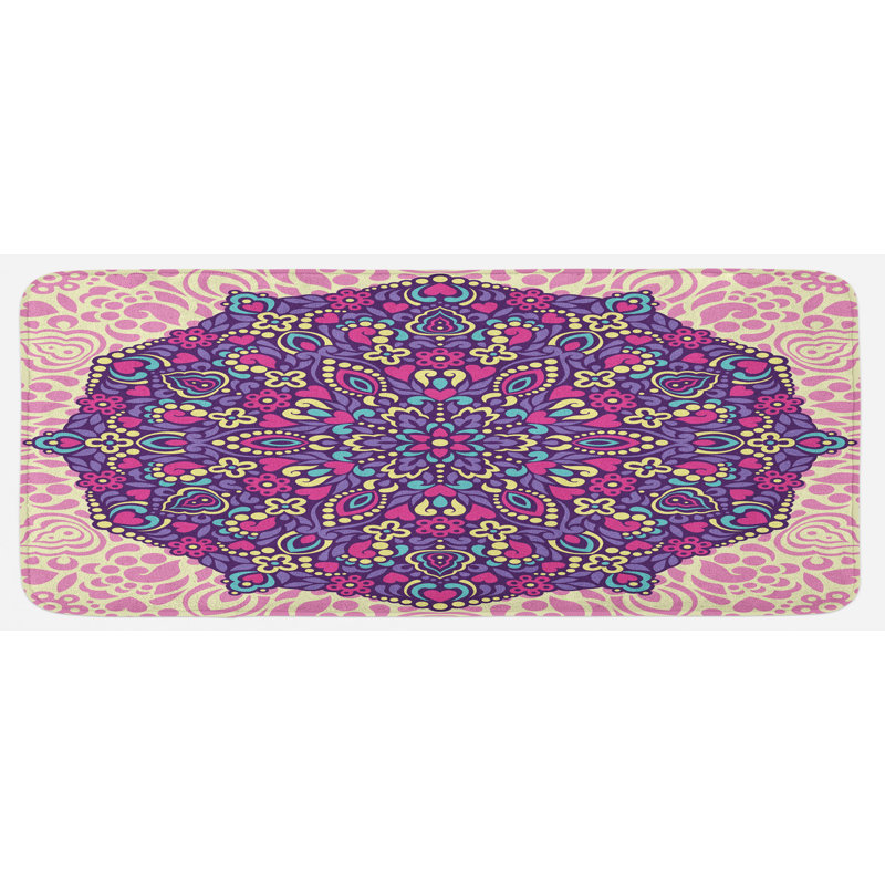 Traditional Solid Color Polyester Kitchen Mat