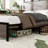 Antique Grey Full Size Bed Frame With Led Headboard, Under - Space, 2 Usbs, No Noise, Simple Assembly Steps Storage, Touch Lighting, Type C Charging, Modern Retro Blend, Solid Construction-961096549-912027629