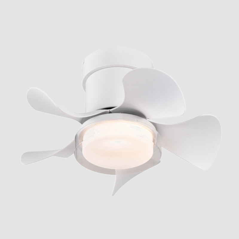Ventilateur de plafond 21 po avec lumières DEL Leanza, Blanc mat
