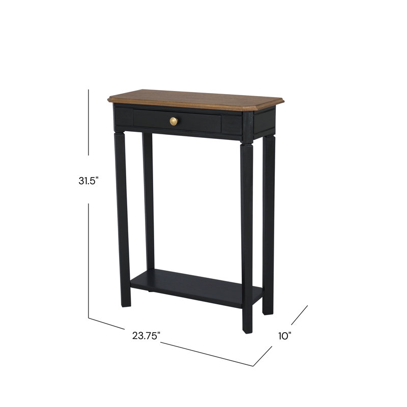 Mariyah 2 Tone Console Table With Drawer, Black