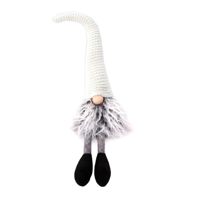 Gnome de père Noël gris en peluche