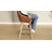 Lovetro  Mid Century Modern Open Back Faux Leather Upholstered Swivel Counter Stool with Wire Brushed Solid Wood Legs-230327092
