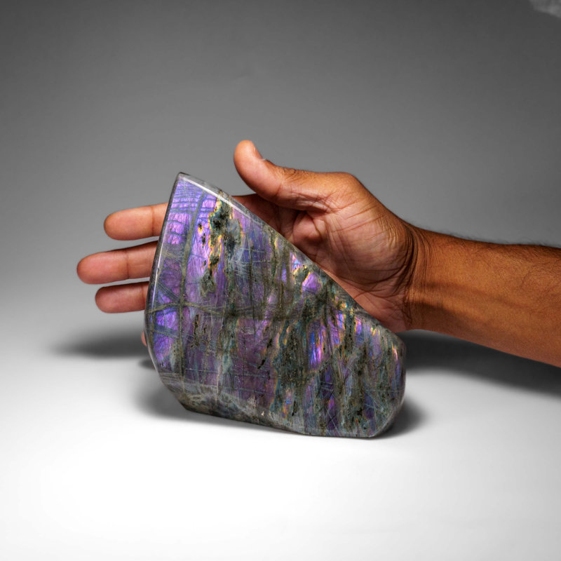 Ornements de bureau en forme de labradorite polie