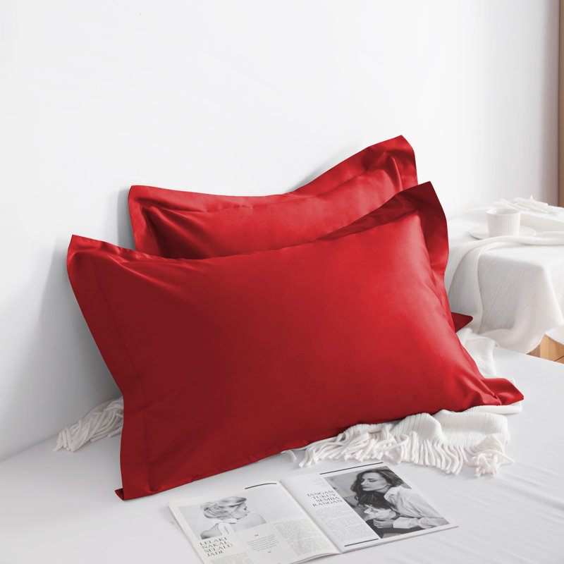 Cotton Sham Set, Red, Queen