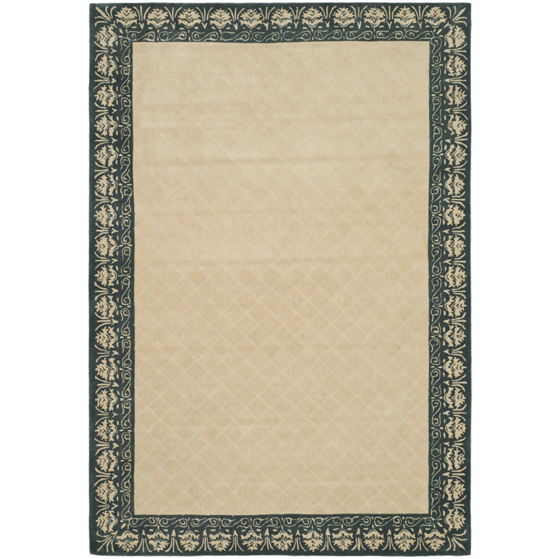 Caine Ivory/Blue Area Rug, Rectangle 2' x 3'