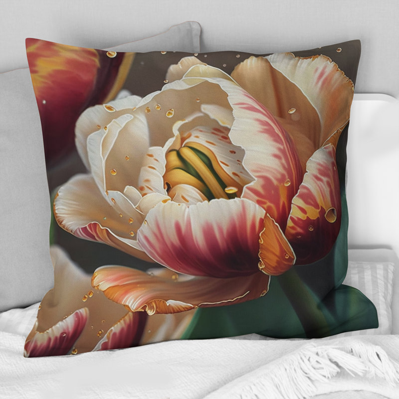 Coussin Tulip Flowers Watercolor - Tulip
