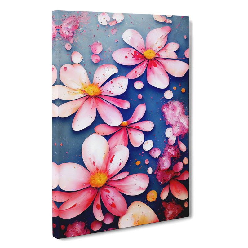 Splattered Flowers No.5 - Wrapped Canvas, 50cm H x 35cm W x 3cm D