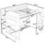 Lit mezzanine en bois avec tablettes intégrées, bureau, éclairage à DEL et portemanteau suspendu-420401414