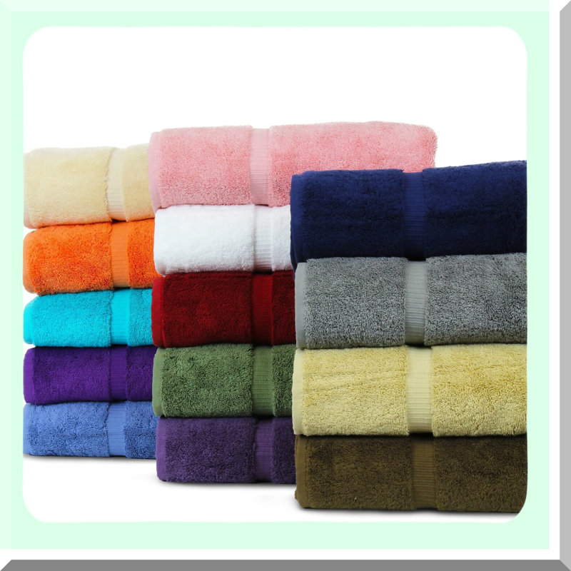 Turkish Bliss 700 GSM Eco-Friendly Quick-Dry Towel Set - Highly Absorbent, Soft, Dobby Border, Perfect for Bathroom, Gym, and Kitchen - Set of 12