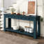 Console rectangulaire en bleu foncé: option de décoration de salon avec plateau bleu: pour la décoration du vestibule