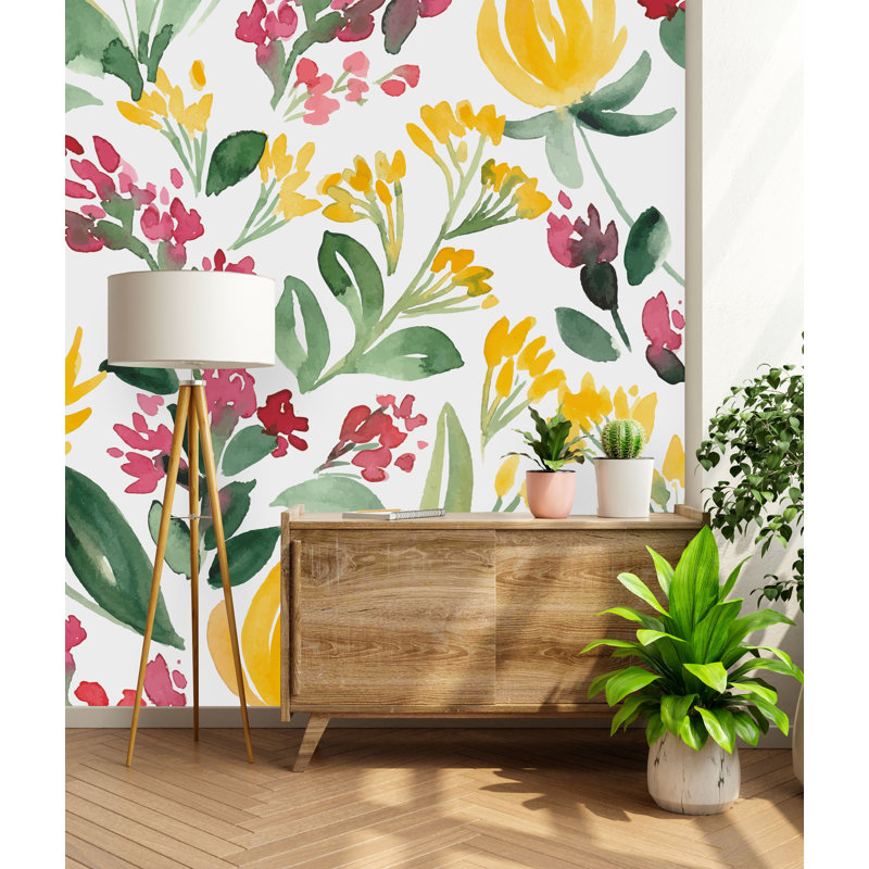 Floral Wall Mural, 100" W x 8.33" L