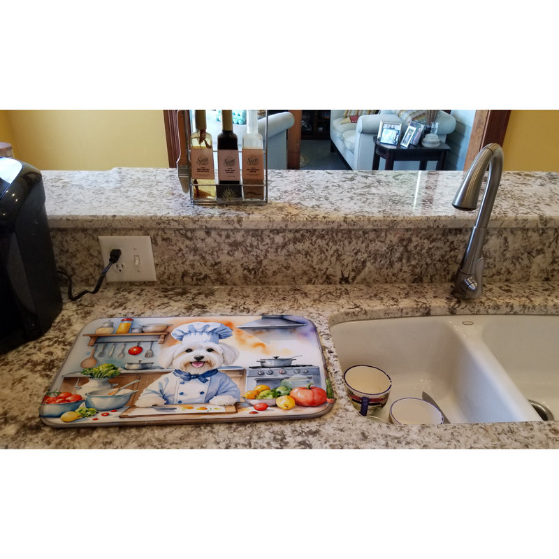 Coton de Tulear The Chef Dish Drying Mat