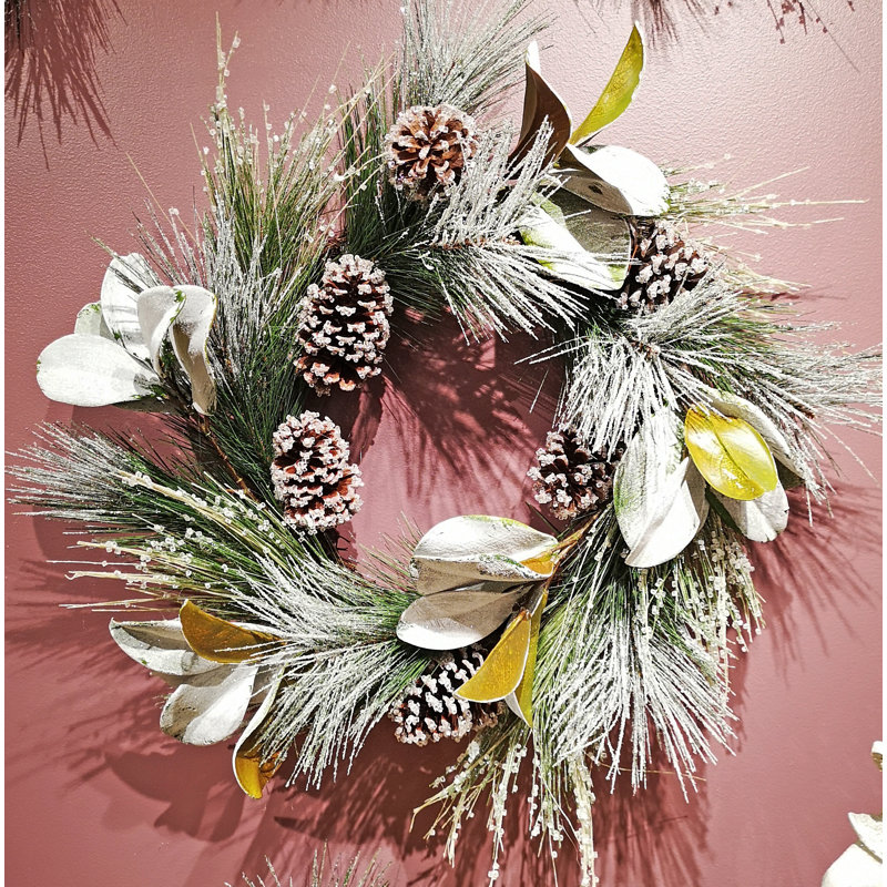Faux Magnolia 24'' Wreath