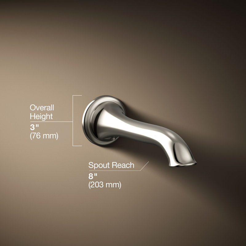 Artifacts® Wall-Mount Bath Spout with Flare Design, Vibrant Polished Nickel