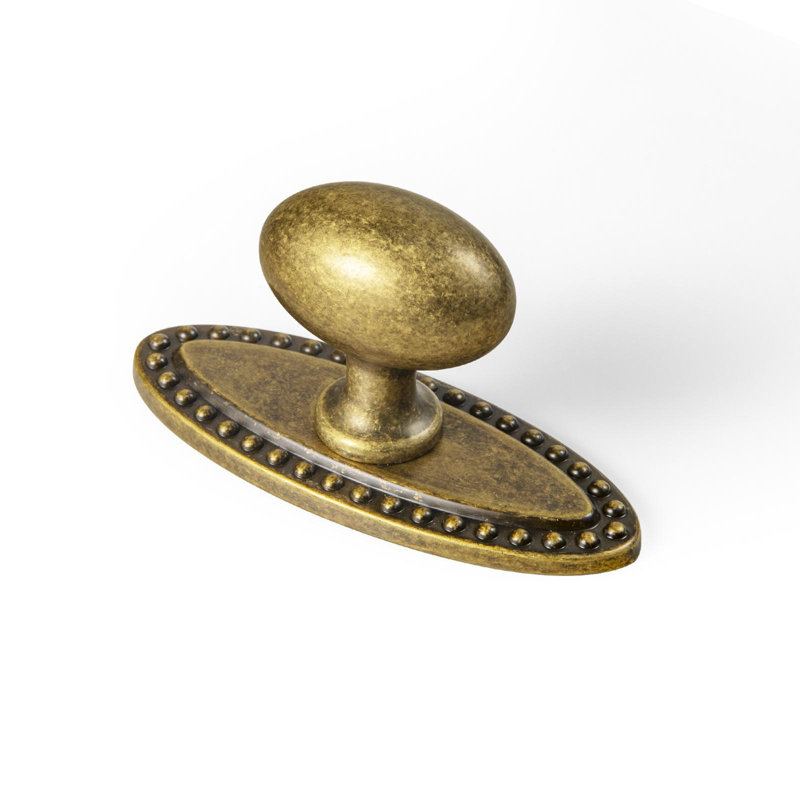 Poignée ovale de 1,4 po de longueur avec emballage multiple, Laiton antique