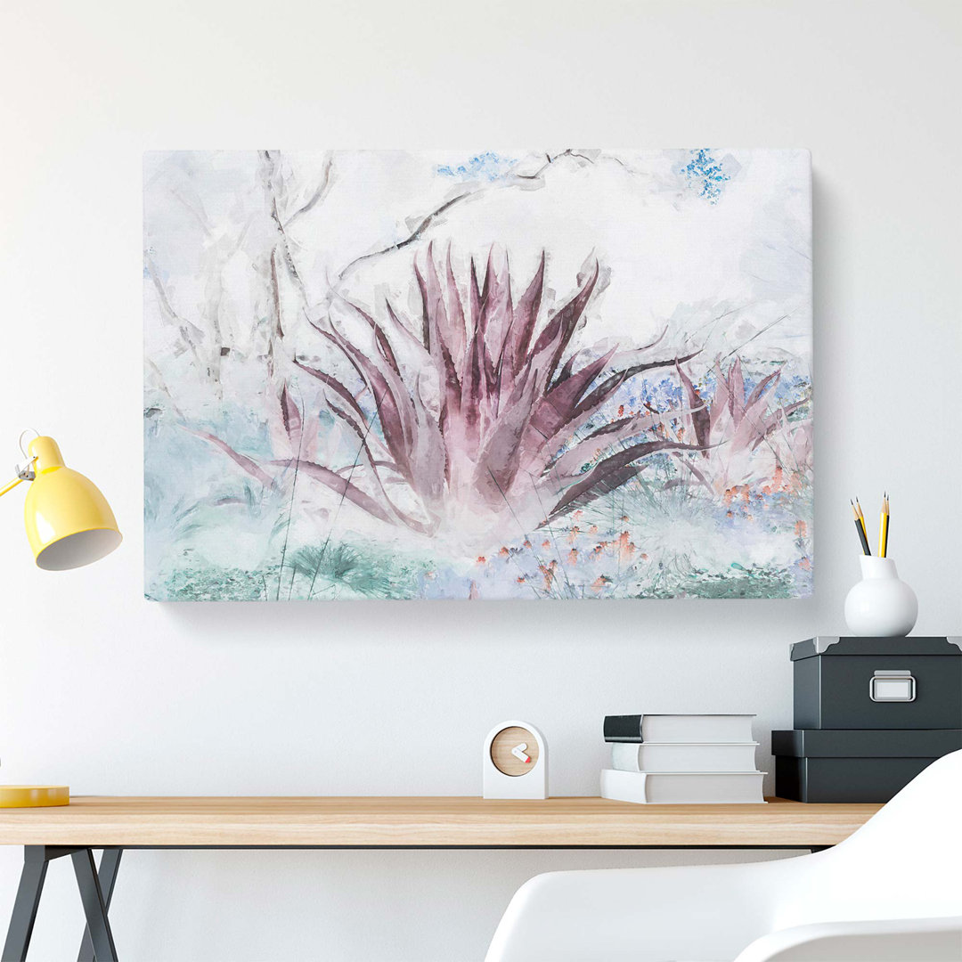 Wild Aloe Vera Succulent in Abstract - Wrapped Canvas