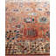 Tapis unique noué à la main Serapi - orange, 8 pi 2 po x 9 pi 9 po