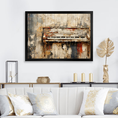 Rustic brown piano melodies I - Music Piano Canvas Print