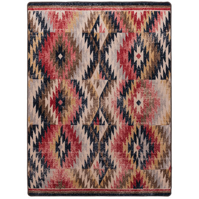 Tapis rouge tissé à la machine Rutha