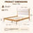 Norvik Solid Wood Queen Bed Frame With Cream Upholstered Headboard