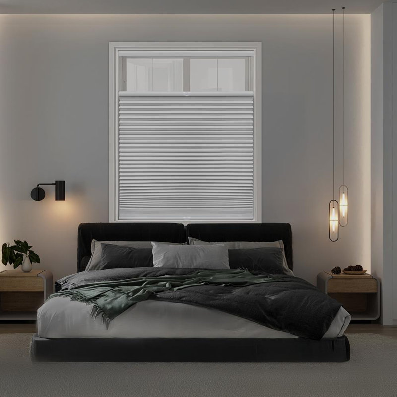 Blackout Top Down Bottom Up Cellular Shade, White, 34" W x 64" L
