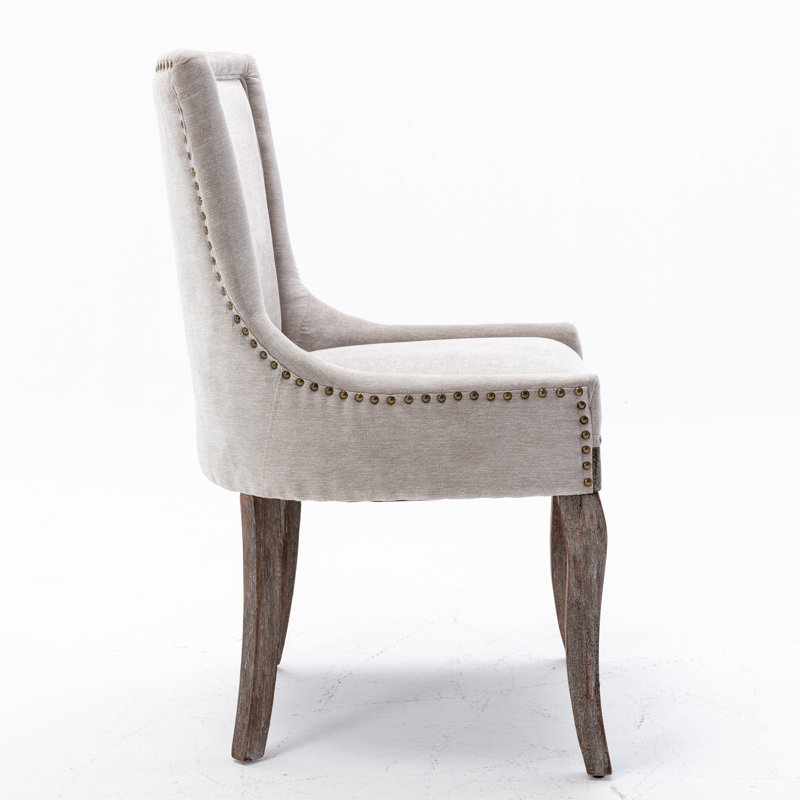 Oxford Plush Comfort Upholstered Dining Chairs, Beige, 4