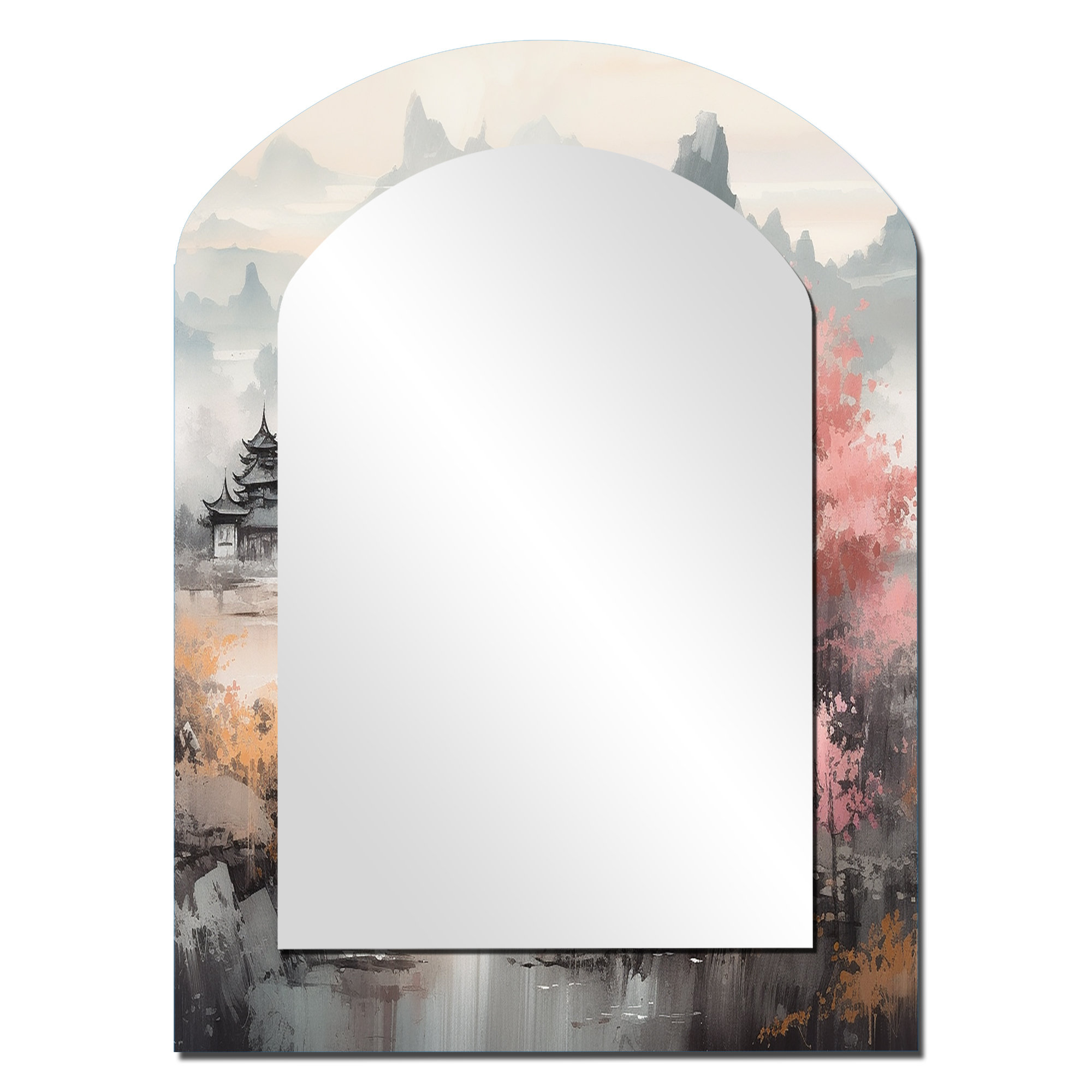 Latitude Run® Golden Whispers Of Japon II - Gold Arch Wall Mirror Decor ...