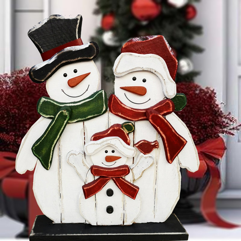 Décoration de Noël familiale en bois 27 po pour l'intérieur et l'extérieur