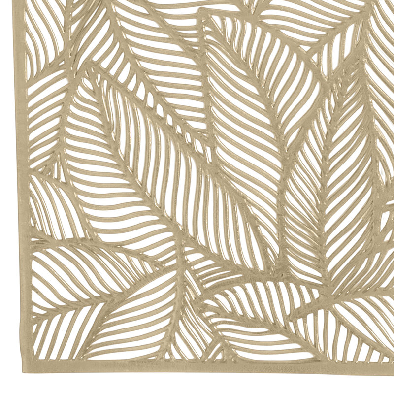 Vinyl Floral Rectangle Placemat, Gold
