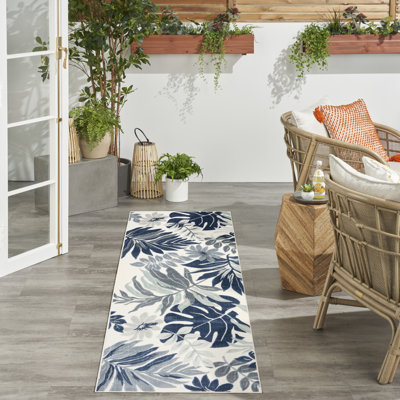 4' x 6' Blue Tropical Rug