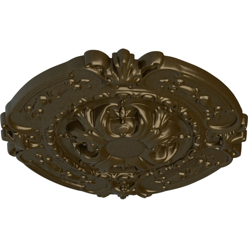 Médaillon de plafond Endurathane Southampton, DE 16 3/8 po x P 1 3/4 po (convient aux auvents jusqu'à 2 3/4 po), Laiton