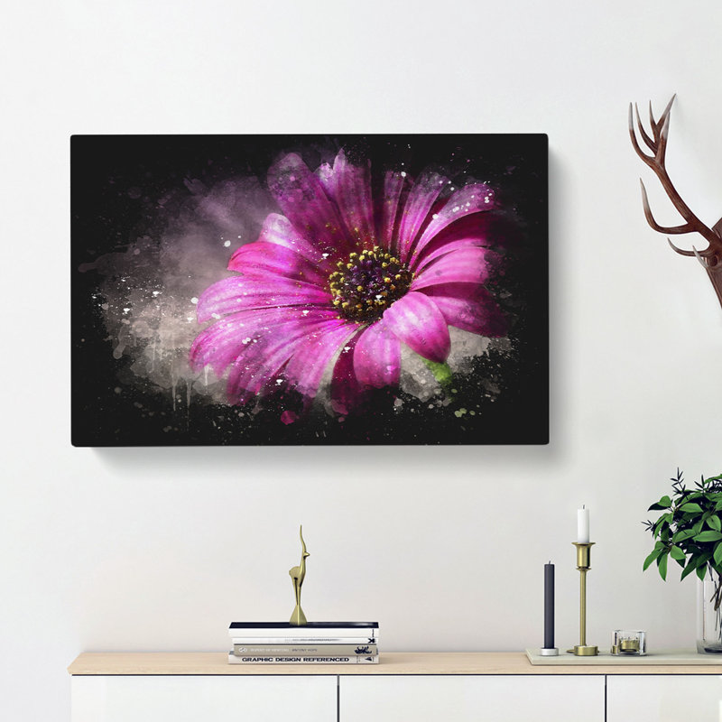 Purple Daisy - Wrapped Canvas, 40cm H x 60cm W x 4cm D
