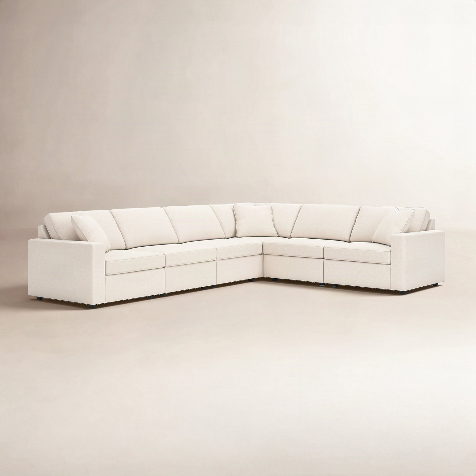 Modular Sectional, White Polyester