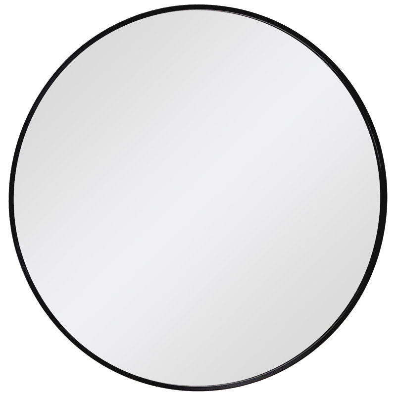 Miroir mural encadré, Noir, 35,5 po x 35,5 po