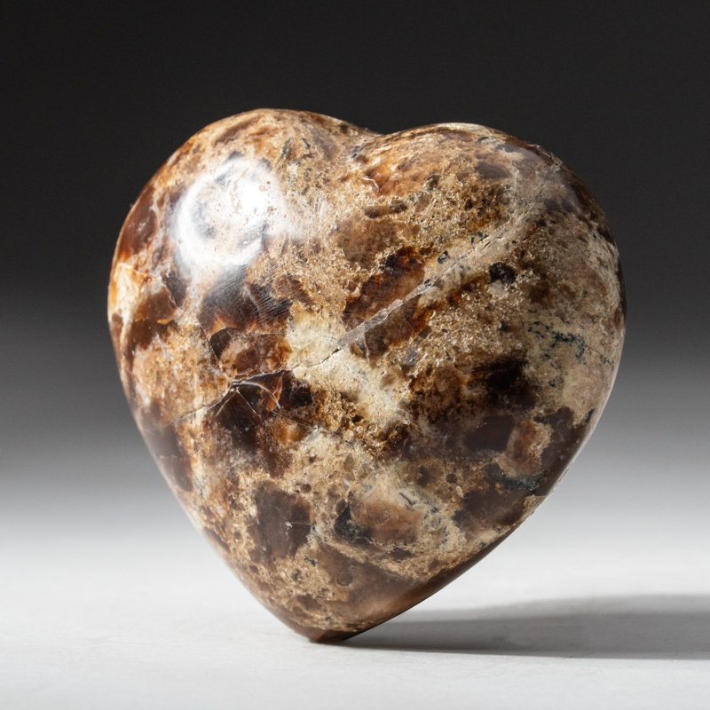 Polished Jasper Heart, Dark Brown, 3.5" H x 3.25" W x 1" D
