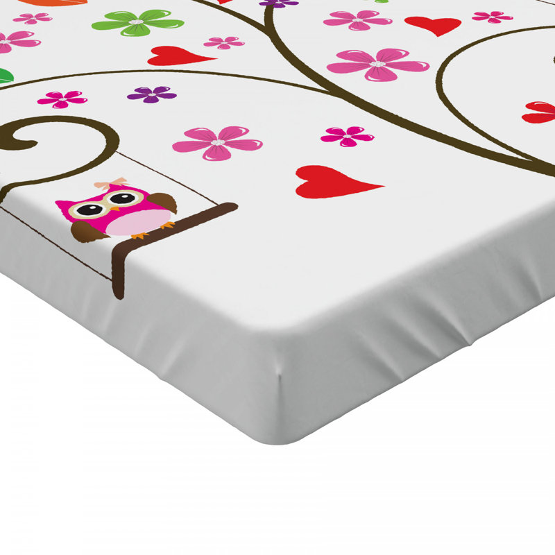 Microfiber Floral Fitted Sheet, Twin Fitted Sheet