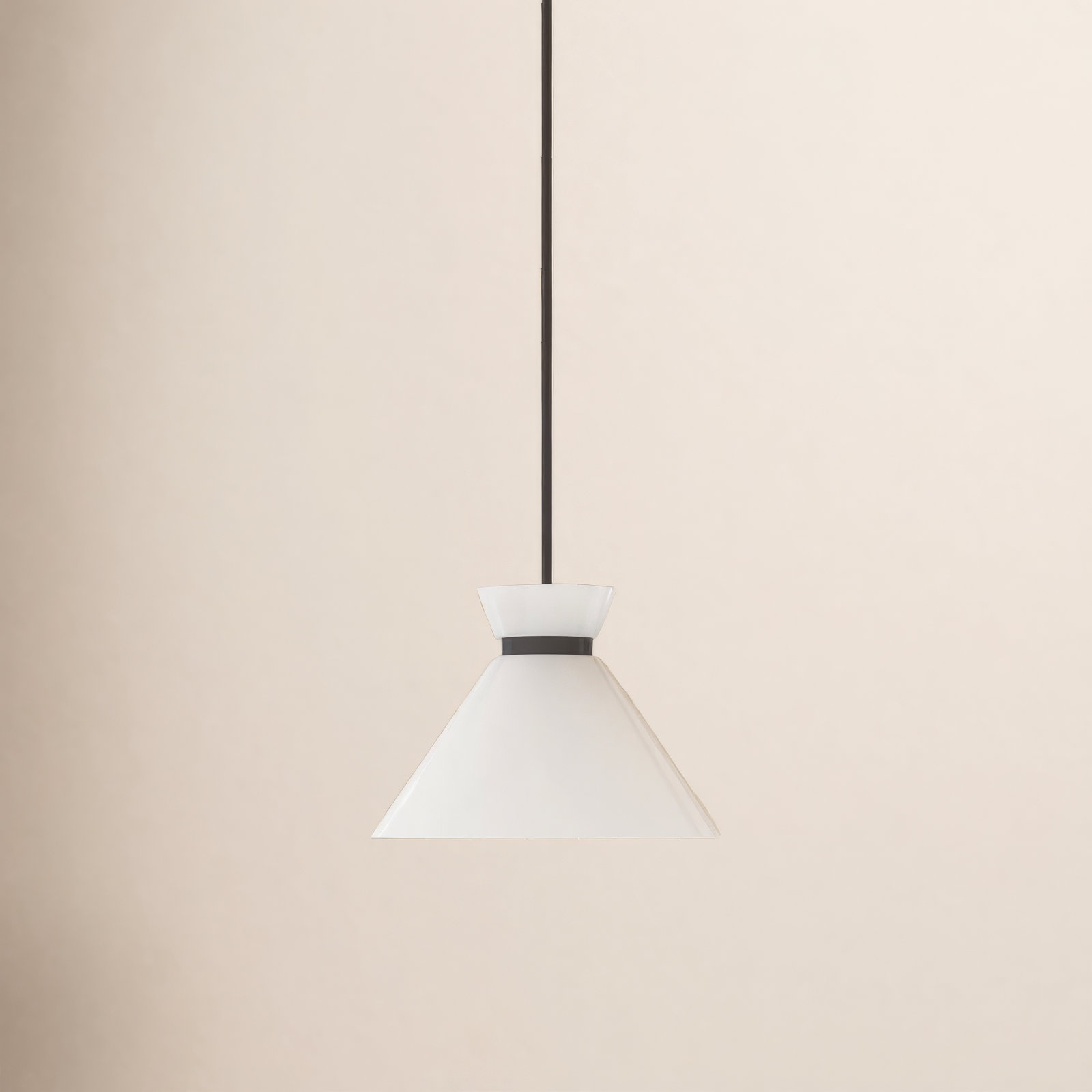 Rafaella Single Light Glass Pendant, 5.625" H x 8" W x 8" D, Matte Black