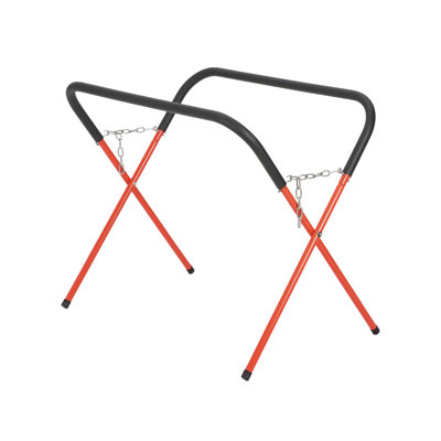 1-Pack Folding Auto Body Work Stands, 500 Lbs Capacity Adjustable Height Support for Car Panels & Hoods, Orange, 36in