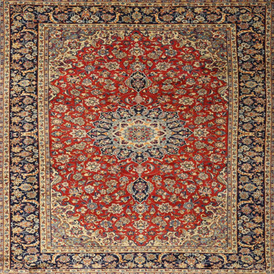 Tapis décoratif rouge oriental