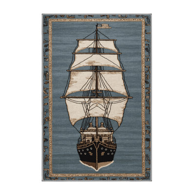 Machine Washable Transportation Gray Area Rug