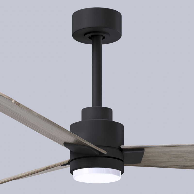 Ventilateur de plafond Alessandra, Ton bois de frêne gris, Noir mat, 42"