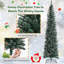 Arbre de Noël mince pin vert / blanc avec pommes de pin-739361443