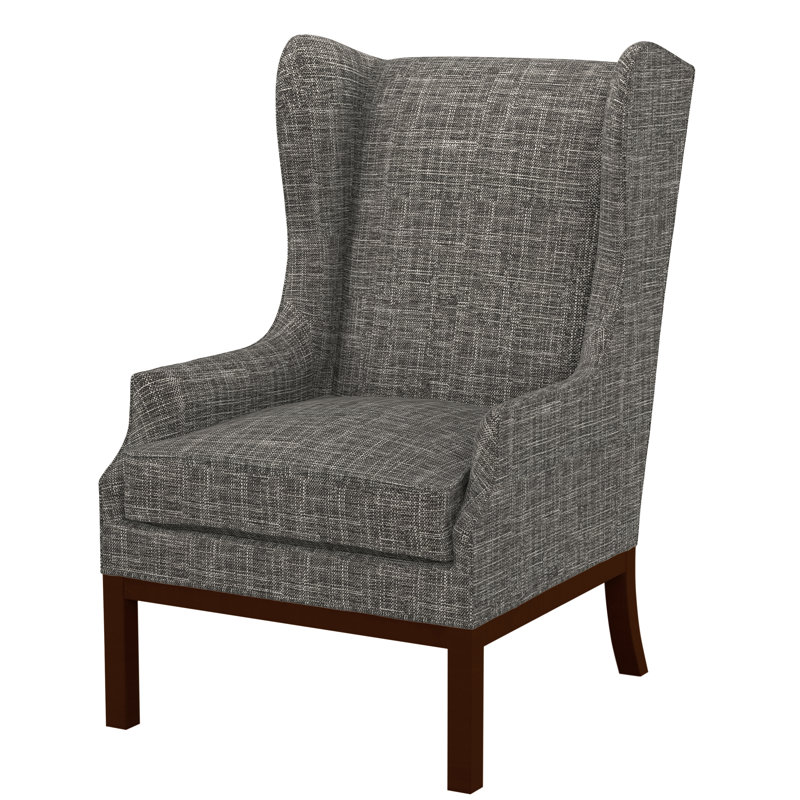 Barley Wingback Chair, F1458-Stone, French Roast, No