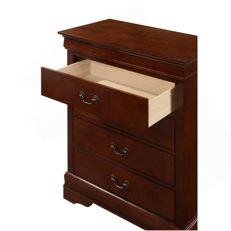Commode 4 tiroirs Louis Phillipe G3100-BC, cerise, Cerisier