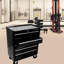 Armoire à outils à 5 tiroirs avec serrure et 4 roulettes pour faciliter le rangement dans le garage, roulettes noires verrouillables-1281834778