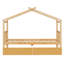 Lit maison avec tiroirs et structure en bois-125376348