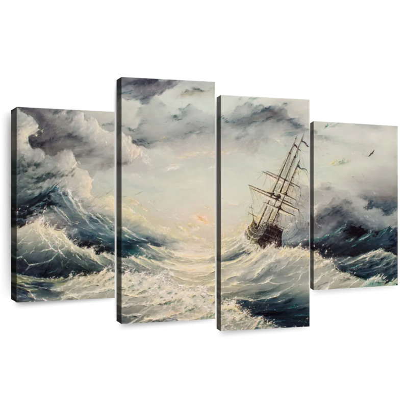 Alvord Stormy Ship, 48" H x 75" W